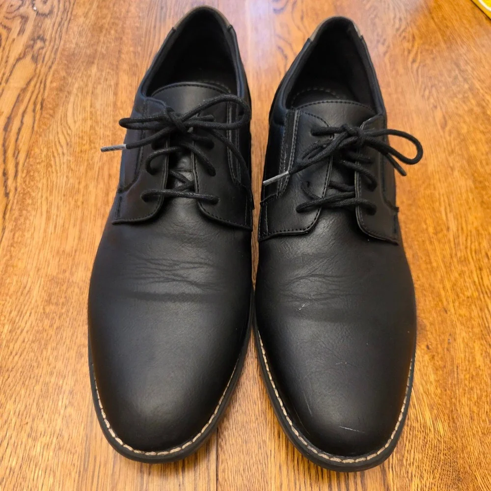 Perry Ellis Portfolio Mens 12 Clover Black Dress Shoes Oxford Office Grandpa